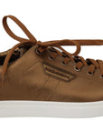Dolce & Gabbana Golden Metallic Leather Sneakers