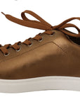 Dolce & Gabbana Golden Metallic Leather Sneakers