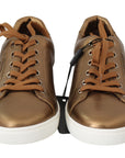 Dolce & Gabbana Golden Metallic Leather Sneakers