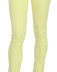 PINKO Chic Yellow Low Waist Skinny Casual Trousers
