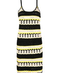 Ganni Ganni striped open-knit minidress