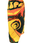 Louisa Ballou Louisa Ballou Long printed draped skirt