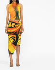 Louisa Ballou Louisa Ballou Long printed draped skirt