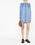 Etro Etro Vertical-stripe long-sleeve shirt dress