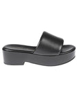 Liviana Conti Liviana Conti Black Leather Platform Sandals.