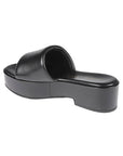 Liviana Conti Liviana Conti Black Leather Platform Sandals.