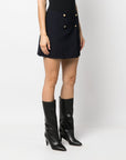 Alexander McQueen Alexander McQueen wool-cotton blend mini wrap skirt