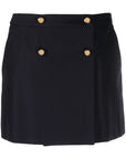 Alexander McQueen Alexander McQueen wool-cotton blend mini wrap skirt