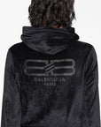 Balenciaga Balenciaga Crystal embellished velvet zip-up hoodie