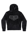 Balenciaga Balenciaga Crystal embellished velvet zip-up hoodie