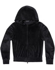 Balenciaga Balenciaga Crystal embellished velvet zip-up hoodie