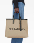Ferragamo Ferragamo logo-embossed leather tote bag