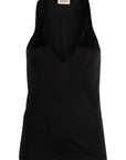 Saint Laurent Saint Laurent plunging satin tank top
