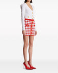Balmain Balmain Gingham fine-knit miniskirt