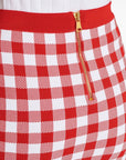 Balmain Balmain Gingham fine-knit miniskirt