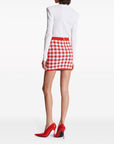 Balmain Balmain Gingham fine-knit miniskirt