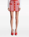 Balmain Balmain Gingham fine-knit miniskirt