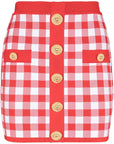 Balmain Balmain Gingham fine-knit miniskirt