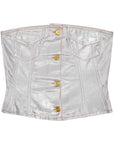 Ganni Ganni Silver Foil Denim Corsage
