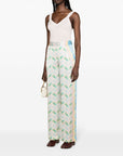 Casablanca Casablanca Printed silk straight leg trousers