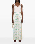 Casablanca Casablanca Printed silk straight leg trousers
