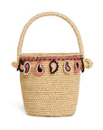 Alanui Alanui paisley-appliqué raffia basket bag