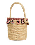 Alanui Alanui paisley-appliqué raffia basket bag