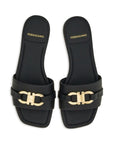 Ferragamo Ferragamo Gancini-plaque leather slides