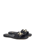Ferragamo Ferragamo Gancini-plaque leather slides
