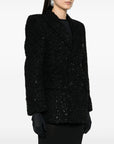 Balenciaga Balenciaga Hourglass tweed-texture padded-shoulder wool-blend blazer