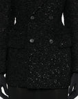 Balenciaga Balenciaga Hourglass tweed-texture padded-shoulder wool-blend blazer