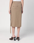 Victoria Beckham Victoria Beckham Sand-coloured pinstriped wrap skirt