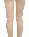 Just Cavalli Elegant Cream Low Waist Skinny Trousers