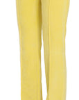 Just Cavalli Chic Yellow Corduroy Mid Waist Pants