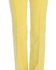 Just Cavalli Chic Yellow Corduroy Mid Waist Pants