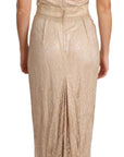 Dolce & Gabbana Elegant Beige Sheath Floor-Length Dress