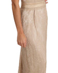 Dolce & Gabbana Elegant Beige Sheath Floor-Length Dress