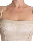 Dolce & Gabbana Elegant Beige Sheath Floor-Length Dress