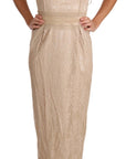 Dolce & Gabbana Elegant Beige Sheath Floor-Length Dress
