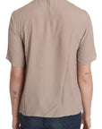 Dolce & Gabbana Elegant Beige Silk Blend Crew Neck Blouse