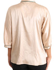Dolce & Gabbana Elegant Beige Silk Blend Blouse Top