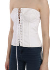 Dolce & Gabbana Elegant White Strapless Corset Top