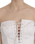 Dolce & Gabbana Elegant White Strapless Corset Top