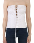 Dolce & Gabbana Elegant White Strapless Corset Top