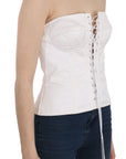 Dolce & Gabbana Elegant White Strapless Corset Top