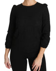 Dolce & Gabbana Elegant Black Floral Crewneck Blouse