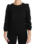 Dolce & Gabbana Elegant Black Floral Crewneck Blouse