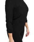 Dolce & Gabbana Elegant Black Floral Crewneck Blouse