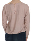 PINK MEMORIES Elegant Pink Lace Boat Neck Blouse