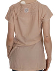 PINK MEMORIES Elegant Cream Lace Round Neck Blouse